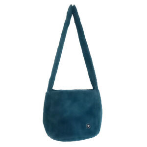Amazing UNIF Teddy Bear FAYE Crossbody Teal Bag Plush Purse Zip Closure Logo EUC